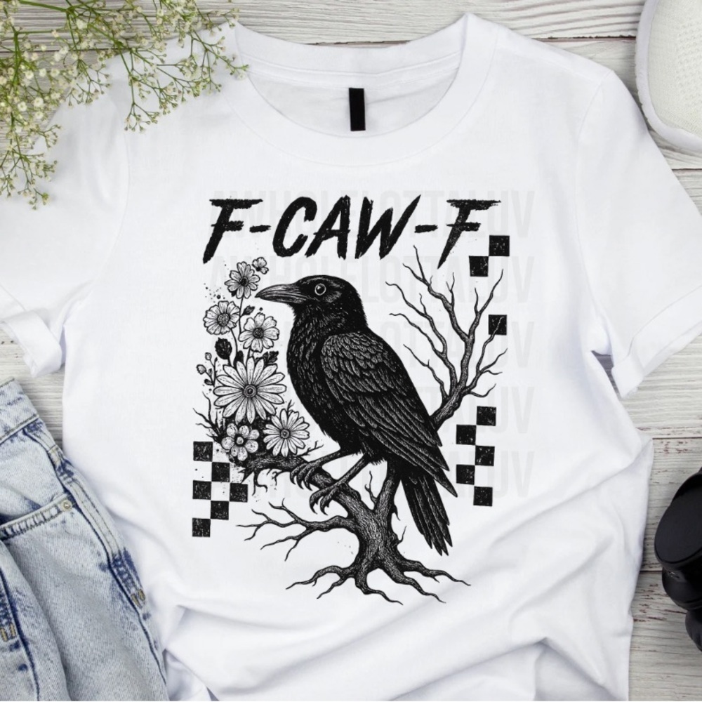 Raven Graphic Tee F-Caw-F | Gothic Dark Aesthetic Unisex Shirt